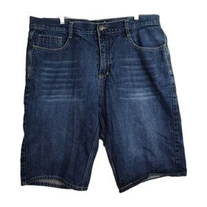 Vintage Y2K Avirex Denim Shorts Men's 40 Blue Embroidered Pockets